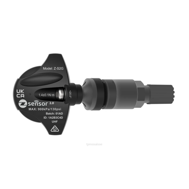 TPMS Pneu 6H2053 - Capteur TPMS de remplacement Holden OE - OE P/N 95712232, 13598773 fréquence 433 MHz tige de valve en métal - gris foncé