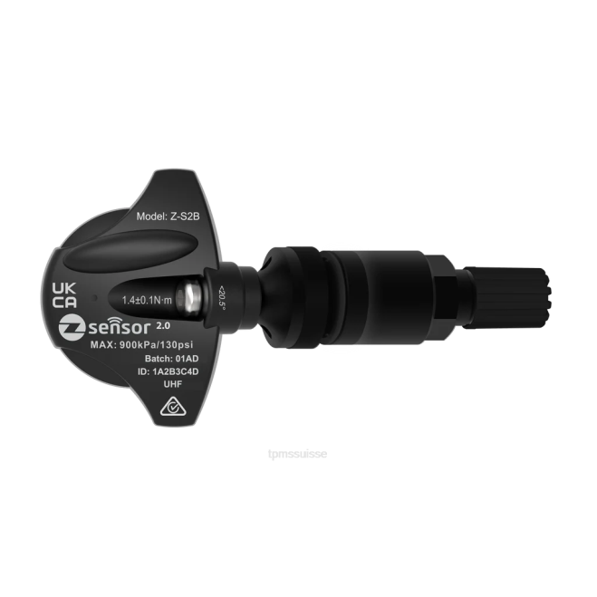 TPMS Shop 6H20924 - capteur tpms de remplacement d'origine renault - oe p/n 407001ay0a fréquence 433mhz tige de valve en métal - noire
