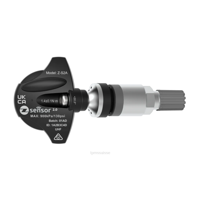 TPMS Shop 6H20844 - capteur tpms de remplacement d'origine volkswagen - oe p/n 3aa907275b, 3aa907275 fréquence 433 MHz tige de valve en métal - argent